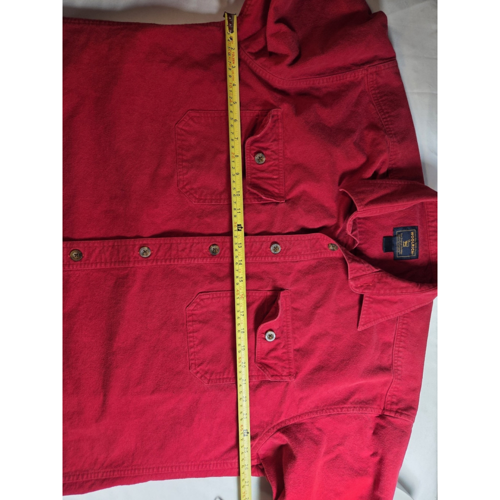 Woolrich Men's Red Chamois Flannel Shirt Vintage, XLarge, Button-Up, Cotton - Picture 3 of 6